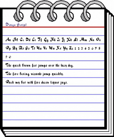 Dingo Script Regular animated font preview