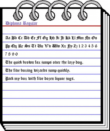 Diploma Regular animated font preview