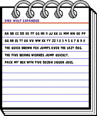 Dire Wolf Expanded Expanded animated font preview