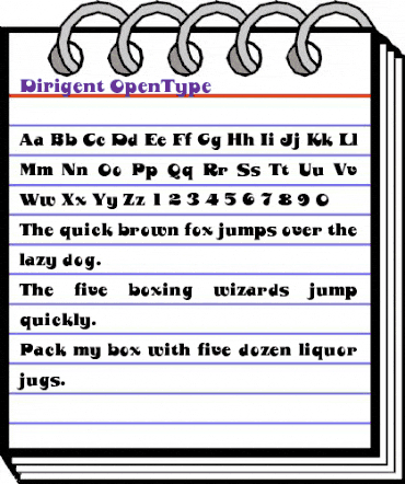 Dirigent Regular animated font preview