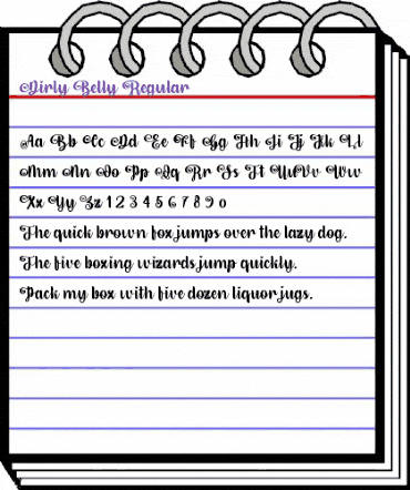 Dirly Belly Regular animated font preview