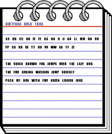 DIRTYBAG BOLD TRIAL animated font preview DIRTYBAG BOLD TRIAL animated font preview