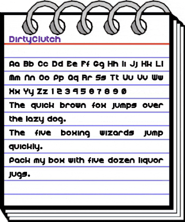 DirtyClutch Regular animated font preview