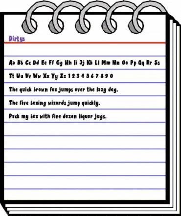 Dirtys Regular animated font preview