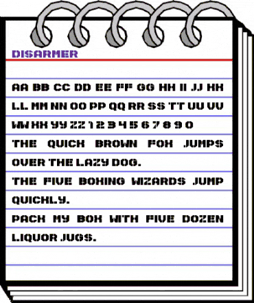 Disarmer Regular animated font preview