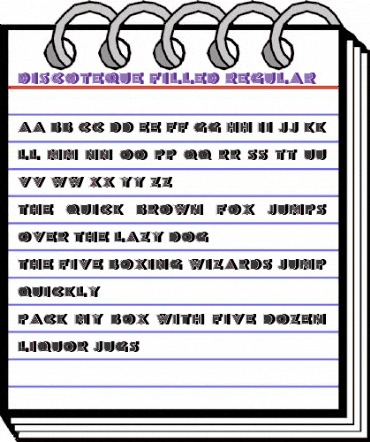 Discoteque Filled Regular animated font preview Discoteque Filled Regular animated font preview