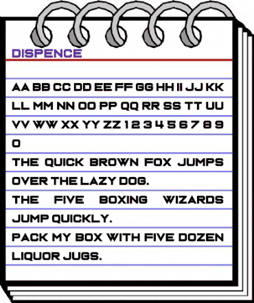 Dispence Regular animated font preview