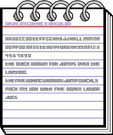Display Gothic E Regular animated font preview