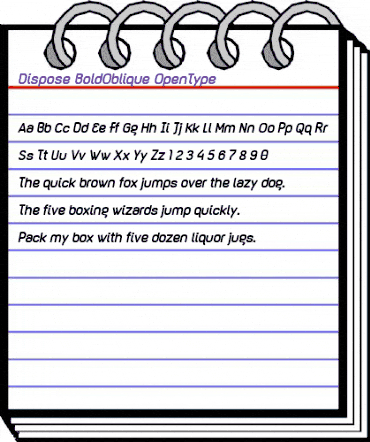 Dispose Bold Oblique animated font preview Dispose Bold Oblique animated font preview