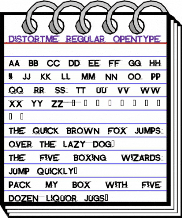 Distort Me Regular animated font preview