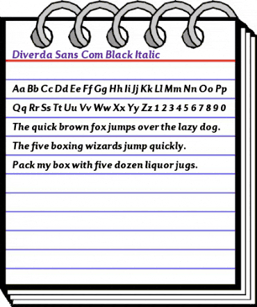 Diverda Sans Com Black Italic animated font preview