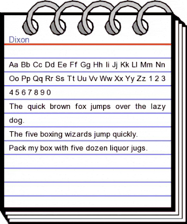 Dixon Regular animated font preview