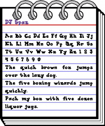 DJ Spaz Regular animated font preview