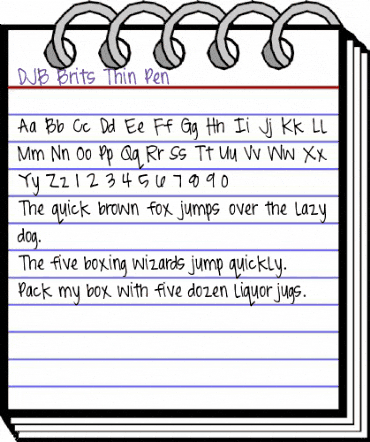 DJB Brit's Thin Pen Regular animated font preview