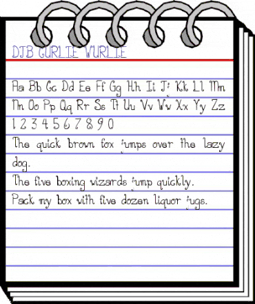 DJB CURLIE WURLIE Regular animated font preview DJB CURLIE WURLIE Regular animated font preview