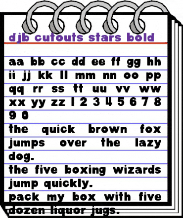 DJB Cutouts-Stars Bold animated font preview