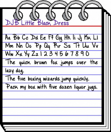 DJB Little Black Dress Regular animated font preview DJB Little Black Dress Regular animated font preview