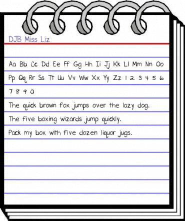 DJB Miss Liz Regular animated font preview DJB Miss Liz Regular animated font preview