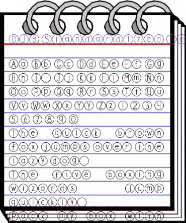 DJB Standardized Test Regular animated font preview
