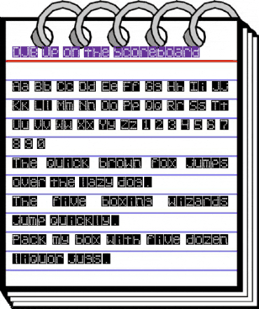 DJB Up on the Scoreboard Regular animated font preview