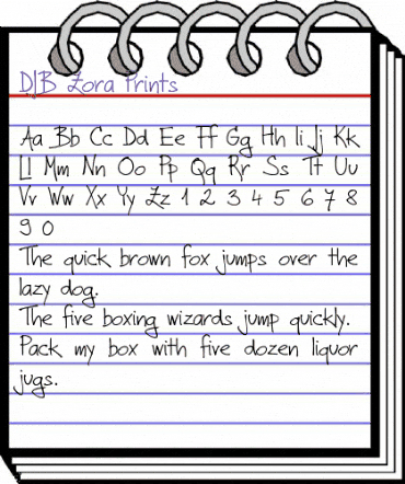 DJB Zora Prints Regular animated font preview DJB Zora Prints Regular animated font preview