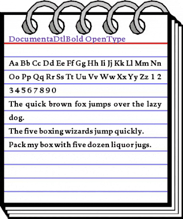 Documenta Dtl Bold Regular animated font preview