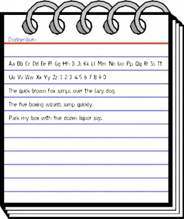 Dodgenburn Regular animated font preview