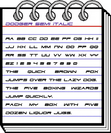 Dodger Semi-Italic Semi-Italic animated font preview