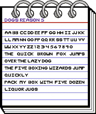 Dog's Reason 5 Regular animated font preview