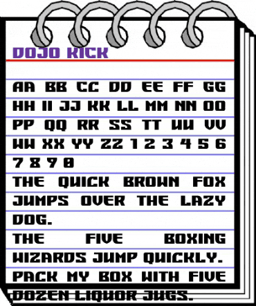 DOJO KICK Regular animated font preview