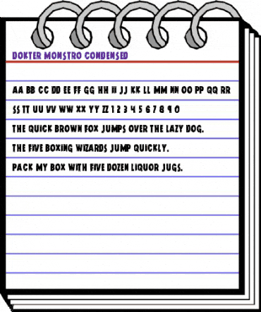 Dokter Monstro Condensed Condensed animated font preview Dokter Monstro Condensed Condensed animated font preview