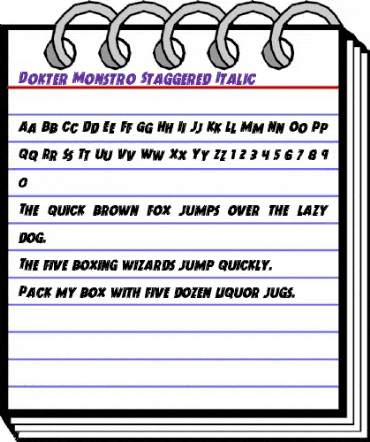 Dokter Monstro Staggered Italic Italic animated font preview Dokter Monstro Staggered Italic Italic animated font preview