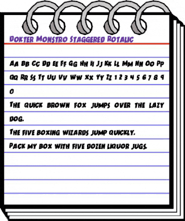 Dokter Monstro Staggered Rotalic Italic animated font preview Dokter Monstro Staggered Rotalic Italic animated font preview