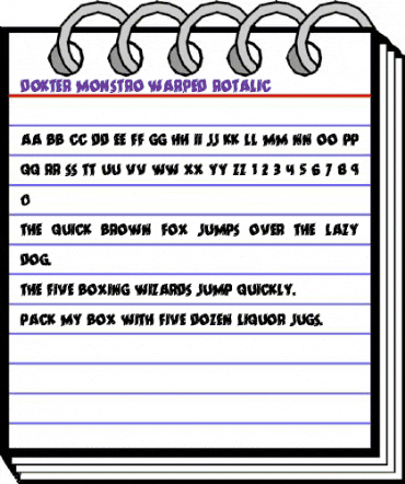 Dokter Monstro Warped Rotalic Italic animated font preview Dokter Monstro Warped Rotalic Italic animated font preview