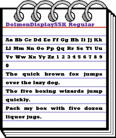 DolmenDisplaySSK Regular animated font preview