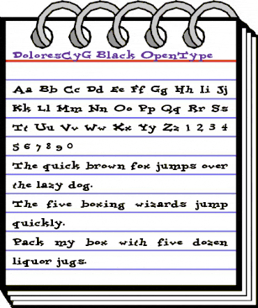 DoloresCyG Black animated font preview