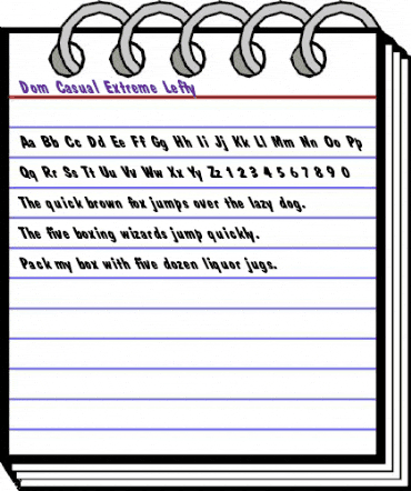 Dom Casual-Extreme Lefty Regular animated font preview