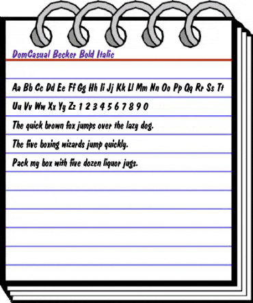 DomCasual Becker Bold Italic animated font preview DomCasual Becker Bold Italic animated font preview