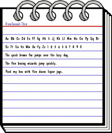 DomCasual-Thin Regular animated font preview