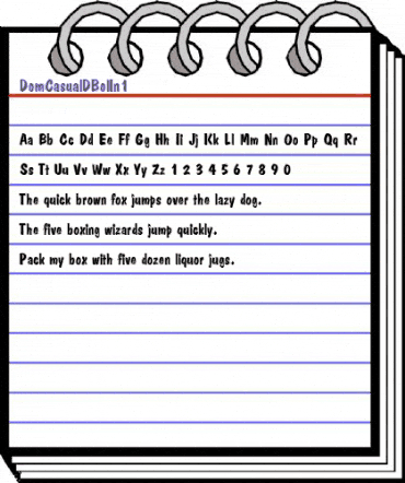 DomCasualDBolIn1 Regular animated font preview