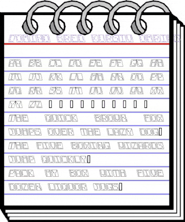 Domino bred kursiv omrids Regular animated font preview
