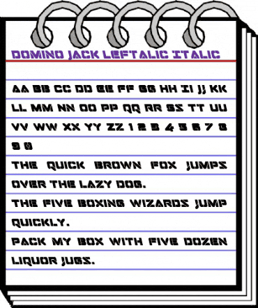 Domino Jack Leftalic Italic animated font preview