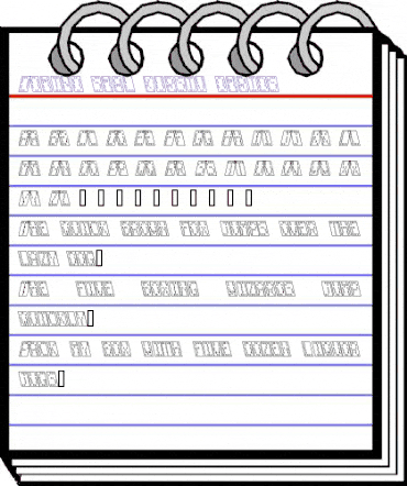 Domino smal kursiv omrids Regular animated font preview