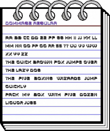 Dommage Regular animated font preview