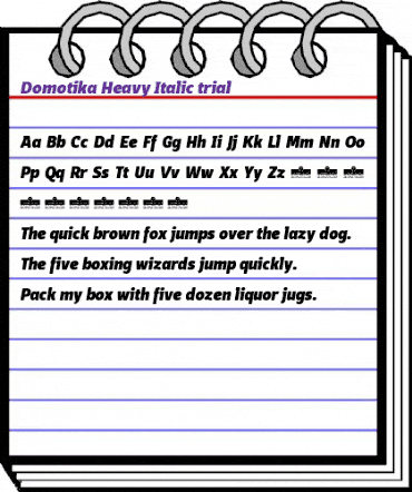 Domotika Trial Heavy Italic animated font preview