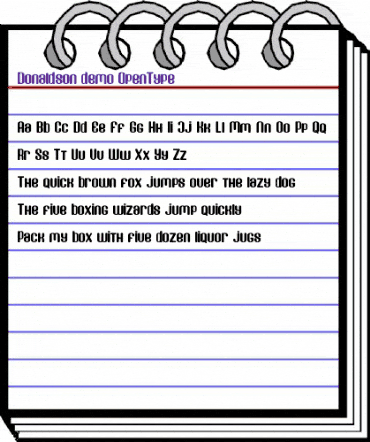 Donaldson demo Regular animated font preview