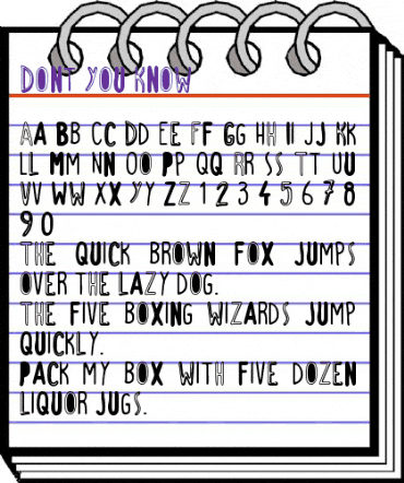Don't You Know Regular animated font preview Don't You Know Regular animated font preview