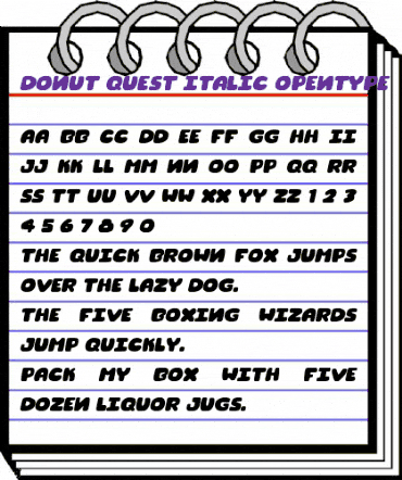 Donut Quest Italic animated font preview