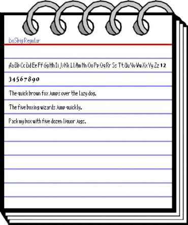 DoSbig Regular animated font preview