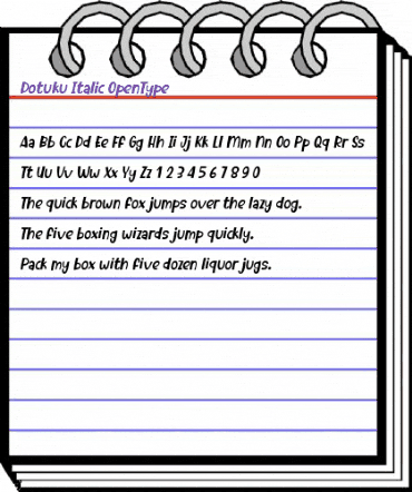 Dotuku Italic animated font preview Dotuku Italic animated font preview